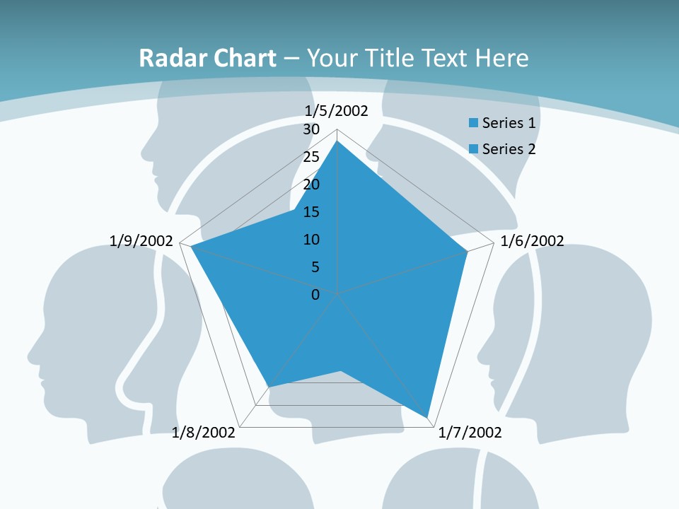 A Group Of People's Heads With A Blue Background PowerPoint Template