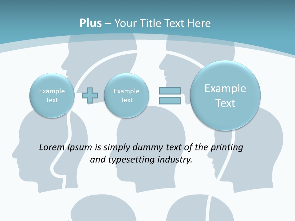 A Group Of People's Heads With A Blue Background PowerPoint Template