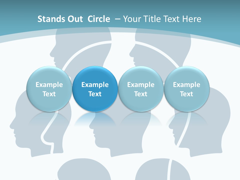 A Group Of People's Heads With A Blue Background PowerPoint Template