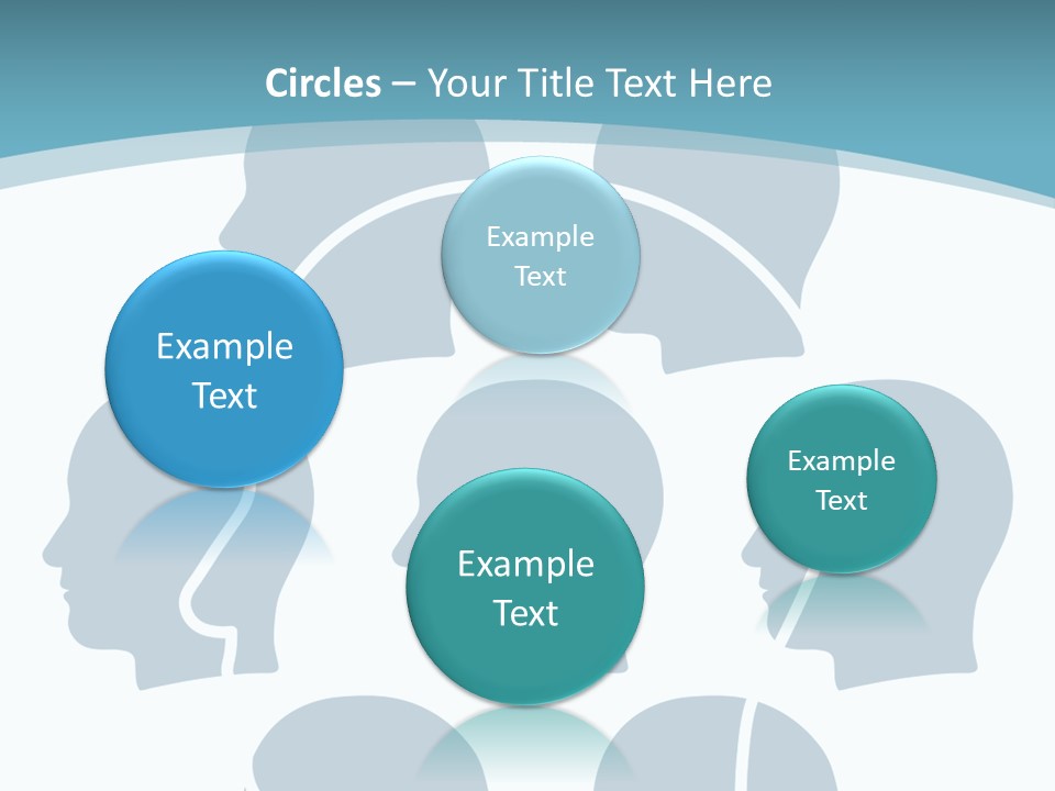 A Group Of People's Heads With A Blue Background PowerPoint Template