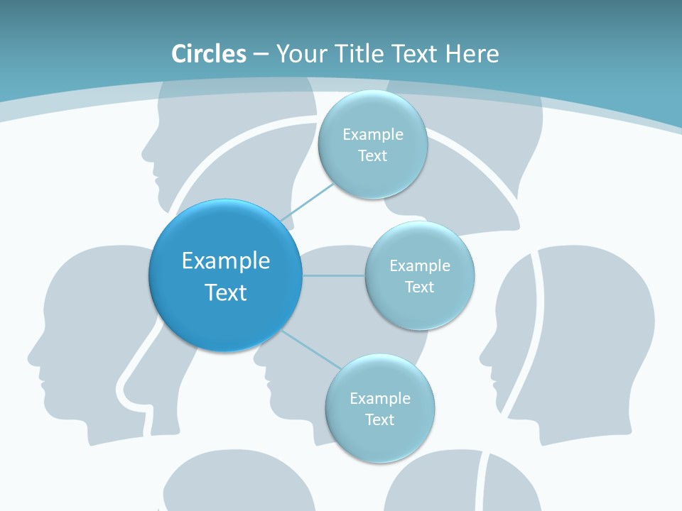 A Group Of People's Heads With A Blue Background PowerPoint Template