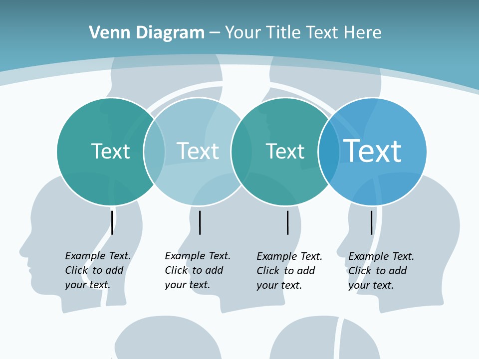 A Group Of People's Heads With A Blue Background PowerPoint Template