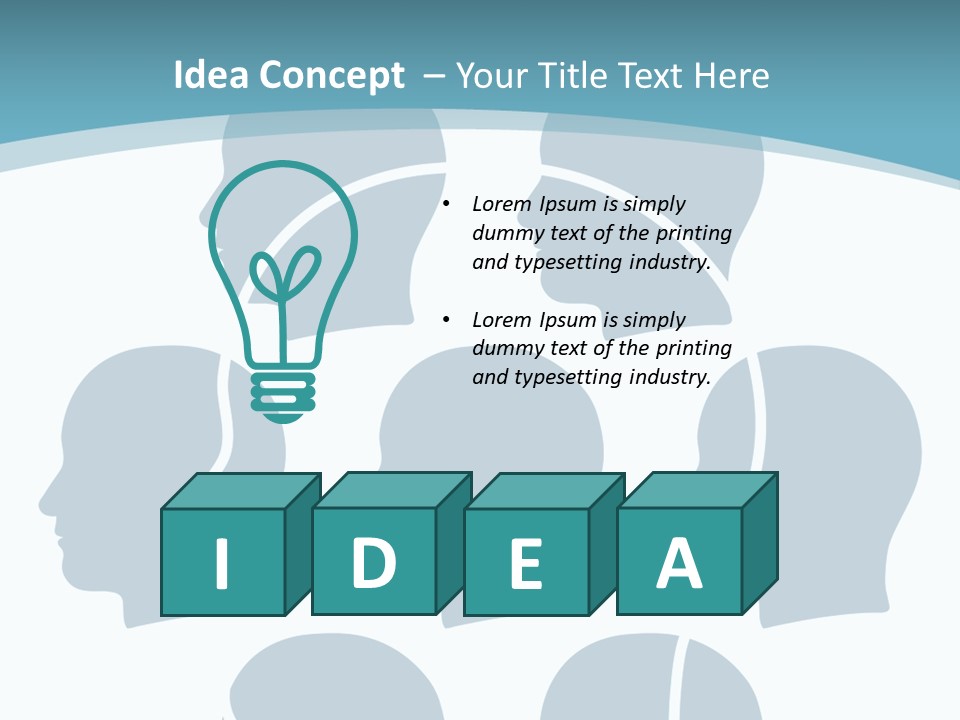 A Group Of People's Heads With A Blue Background PowerPoint Template