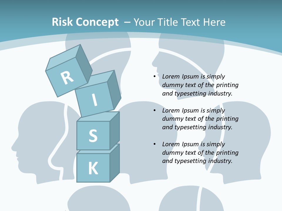 A Group Of People's Heads With A Blue Background PowerPoint Template