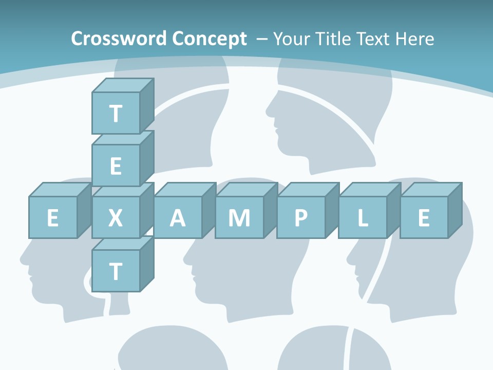 A Group Of People's Heads With A Blue Background PowerPoint Template