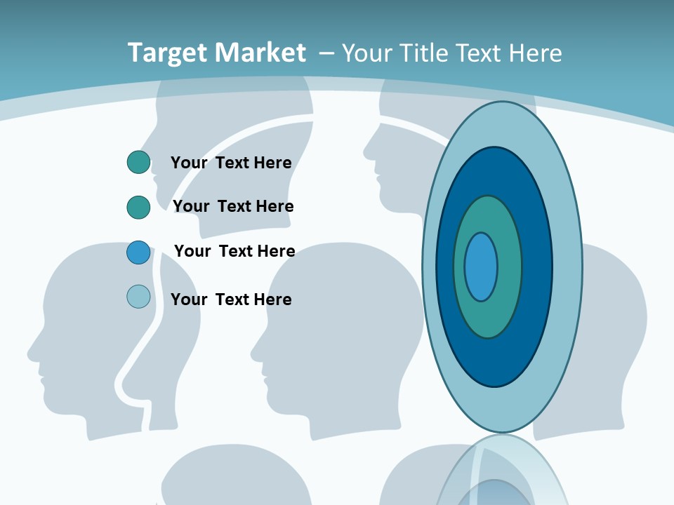 A Group Of People's Heads With A Blue Background PowerPoint Template