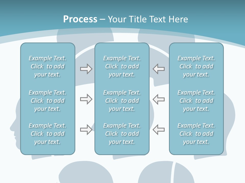 A Group Of People's Heads With A Blue Background PowerPoint Template