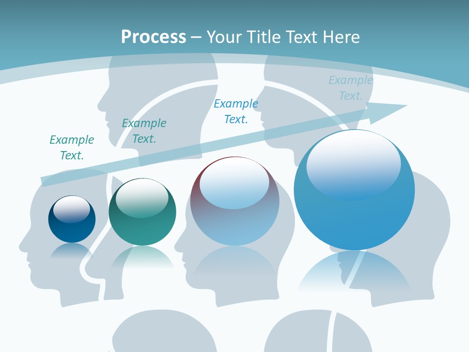 A Group Of People's Heads With A Blue Background PowerPoint Template
