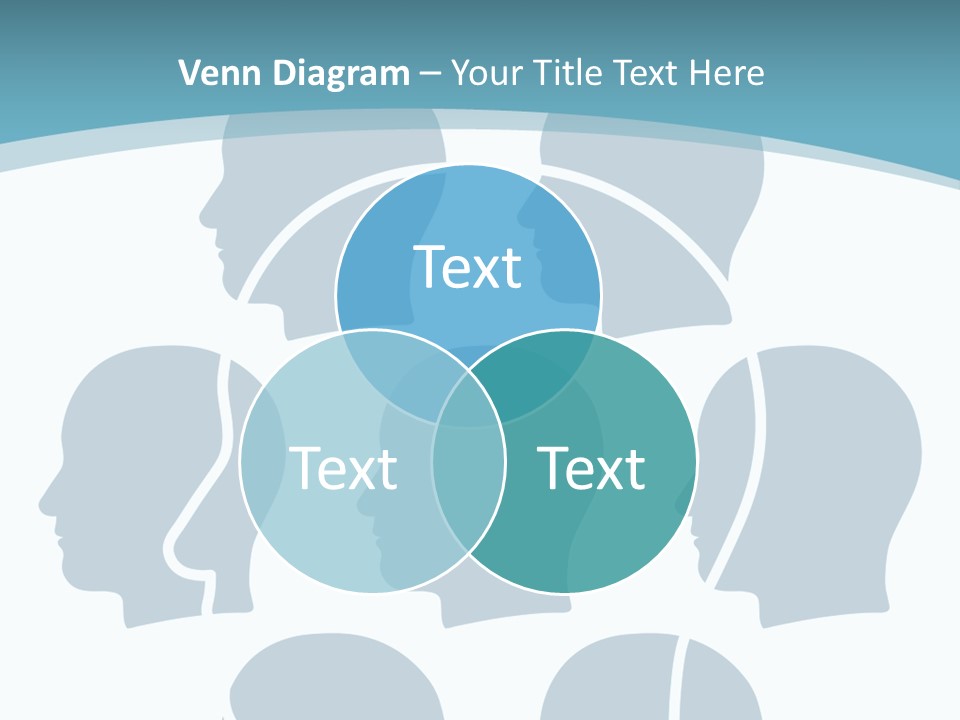 A Group Of People's Heads With A Blue Background PowerPoint Template