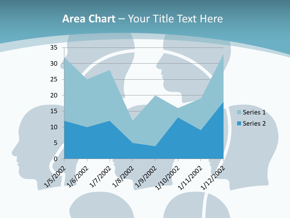 A Group Of People's Heads With A Blue Background PowerPoint Template