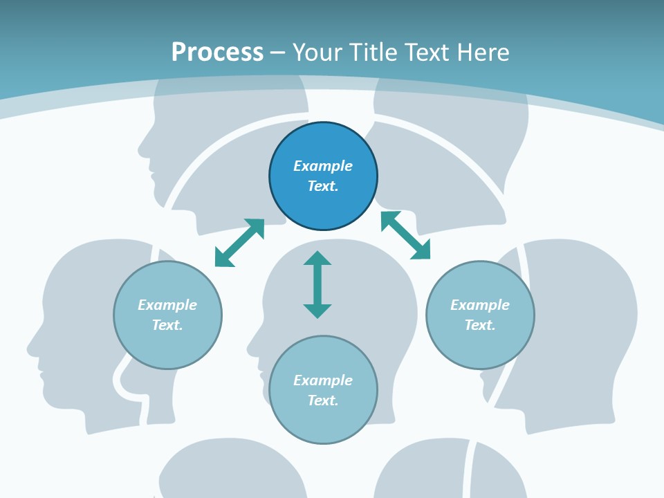 A Group Of People's Heads With A Blue Background PowerPoint Template