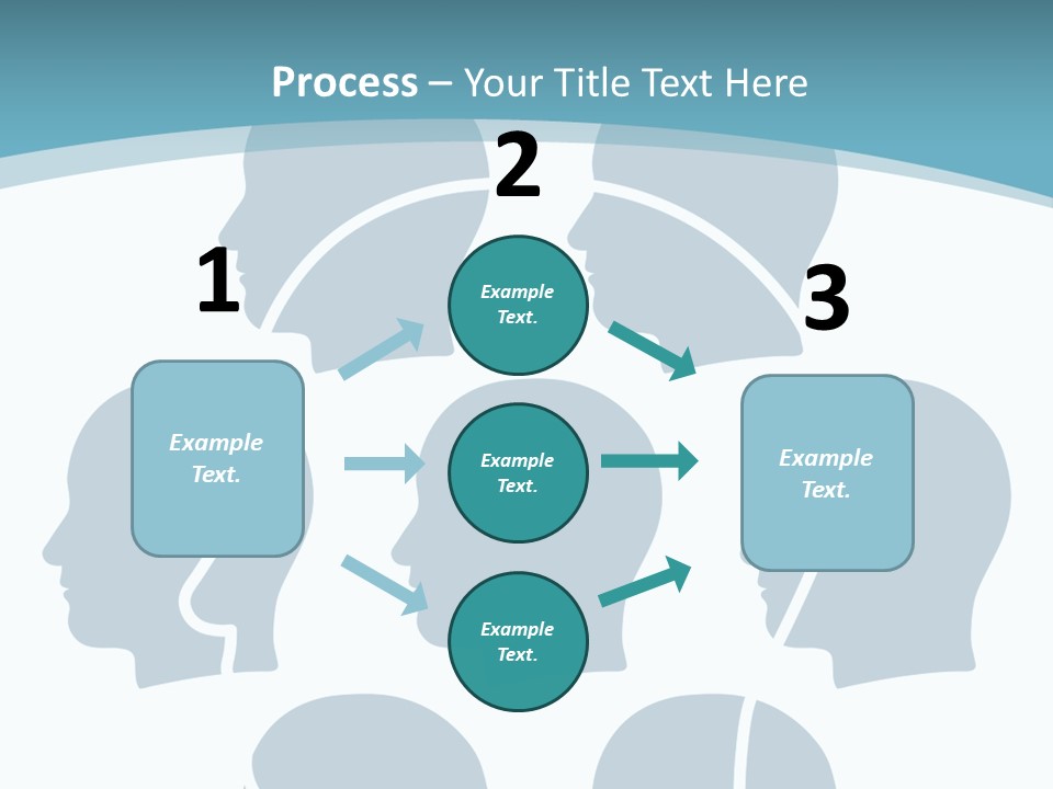A Group Of People's Heads With A Blue Background PowerPoint Template