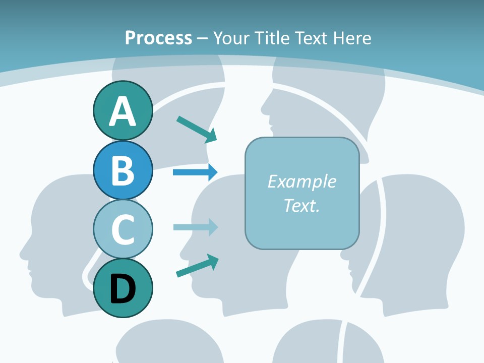 A Group Of People's Heads With A Blue Background PowerPoint Template