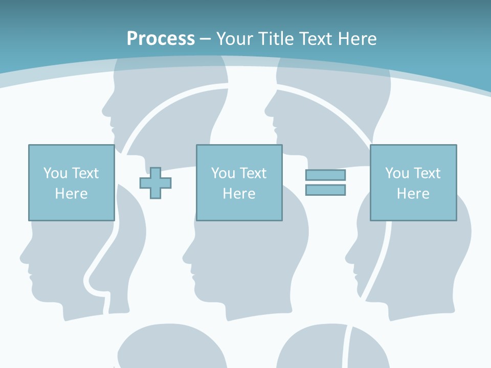A Group Of People's Heads With A Blue Background PowerPoint Template
