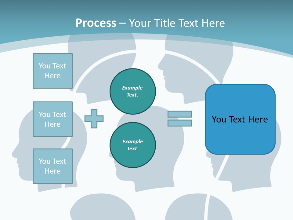 A Group Of People's Heads With A Blue Background PowerPoint Template