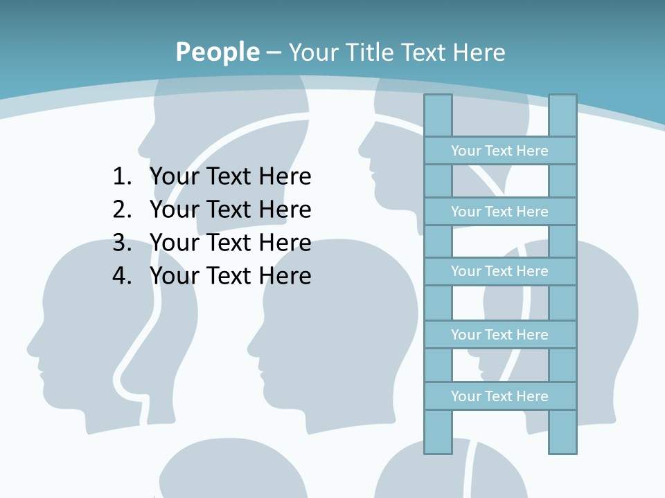 A Group Of People's Heads With A Blue Background PowerPoint Template