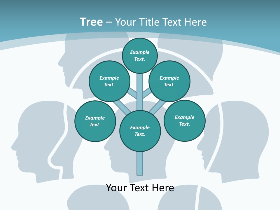 A Group Of People's Heads With A Blue Background PowerPoint Template