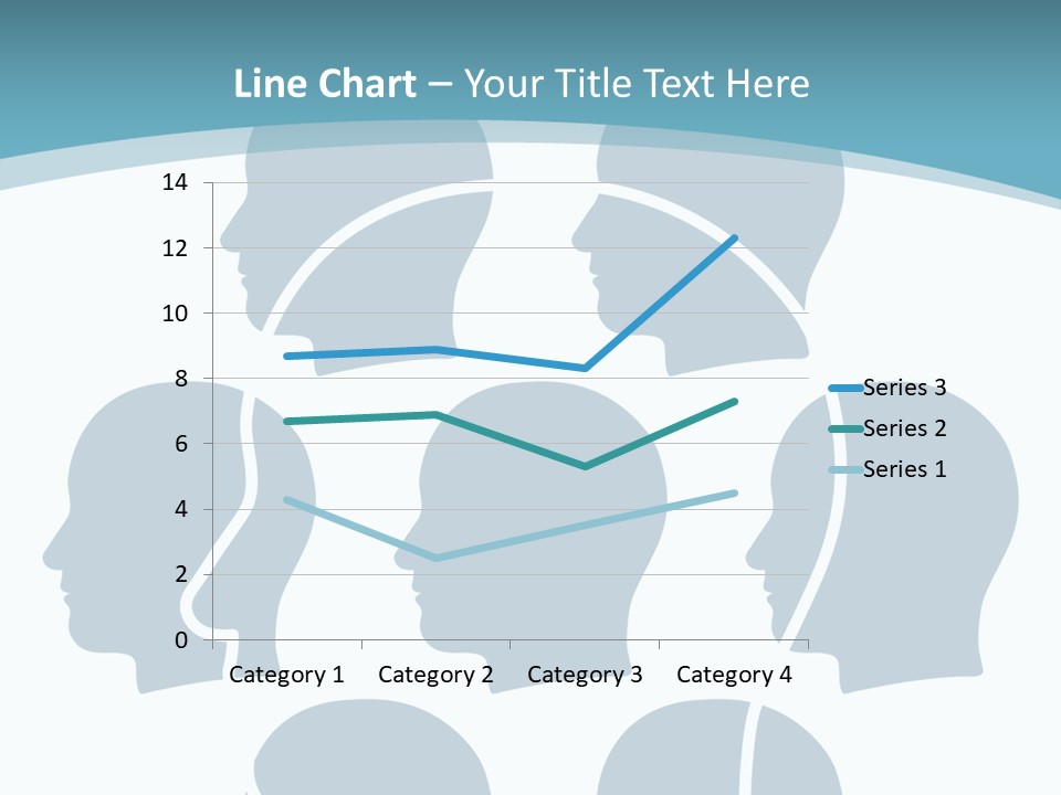 A Group Of People's Heads With A Blue Background PowerPoint Template