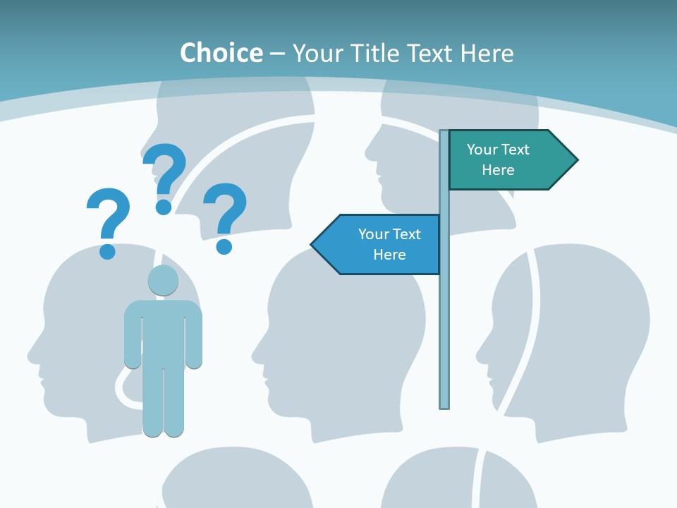 A Group Of People's Heads With A Blue Background PowerPoint Template