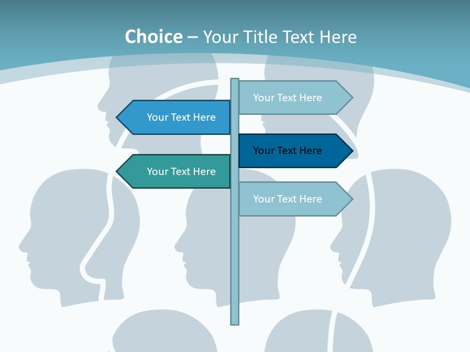 A Group Of People's Heads With A Blue Background PowerPoint Template