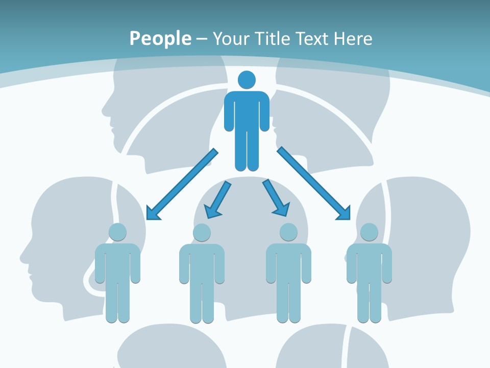A Group Of People's Heads With A Blue Background PowerPoint Template