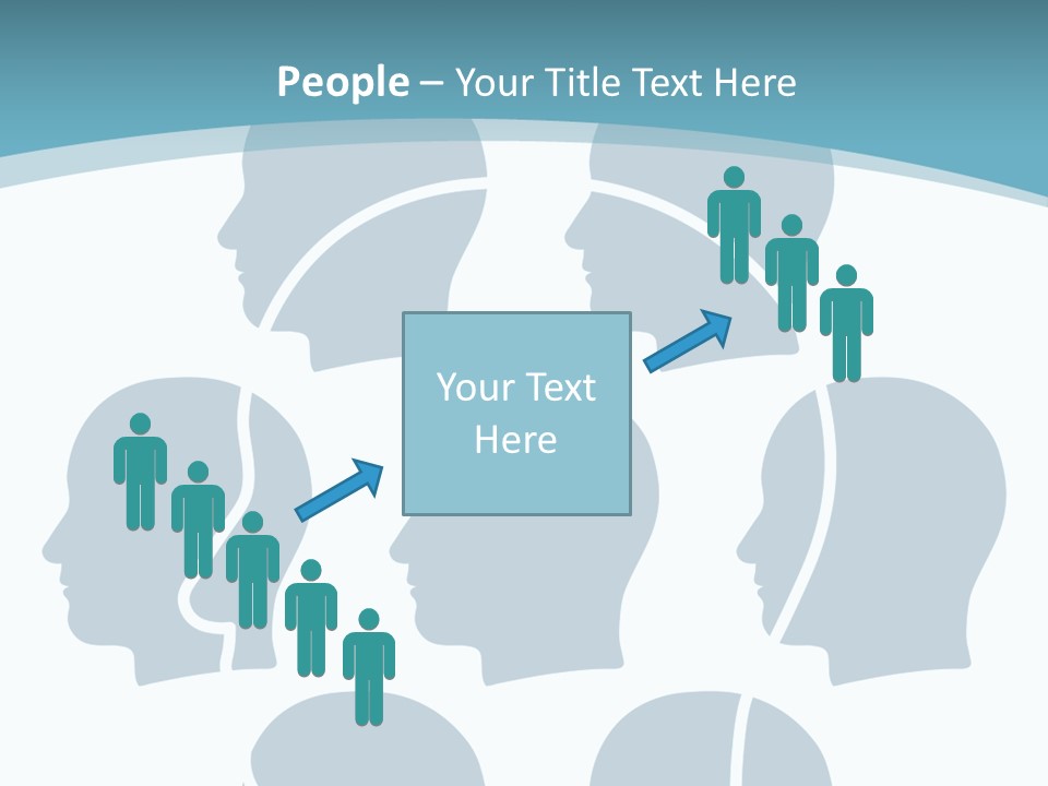 A Group Of People's Heads With A Blue Background PowerPoint Template