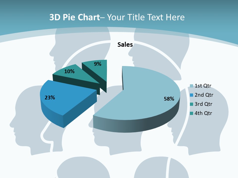 A Group Of People's Heads With A Blue Background PowerPoint Template