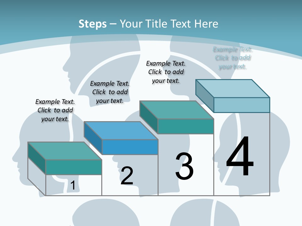 A Group Of People's Heads With A Blue Background PowerPoint Template