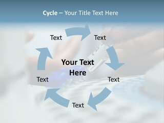 A Person Holding A Small Device In Their Hands PowerPoint Template