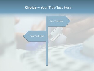 A Person Holding A Small Device In Their Hands PowerPoint Template