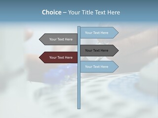 A Person Holding A Small Device In Their Hands PowerPoint Template