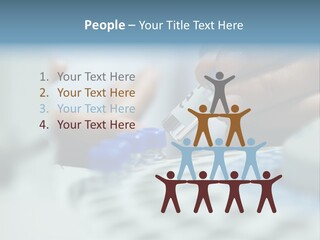 A Person Holding A Small Device In Their Hands PowerPoint Template
