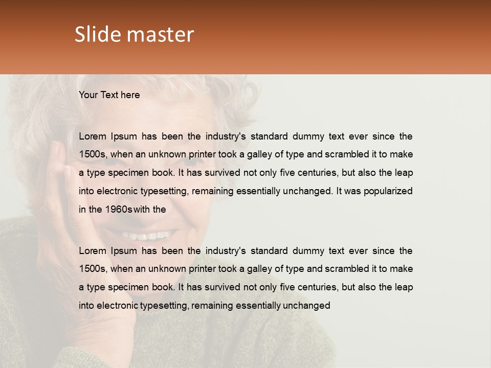 A Woman Smiling With Her Hands On Her Face PowerPoint Template