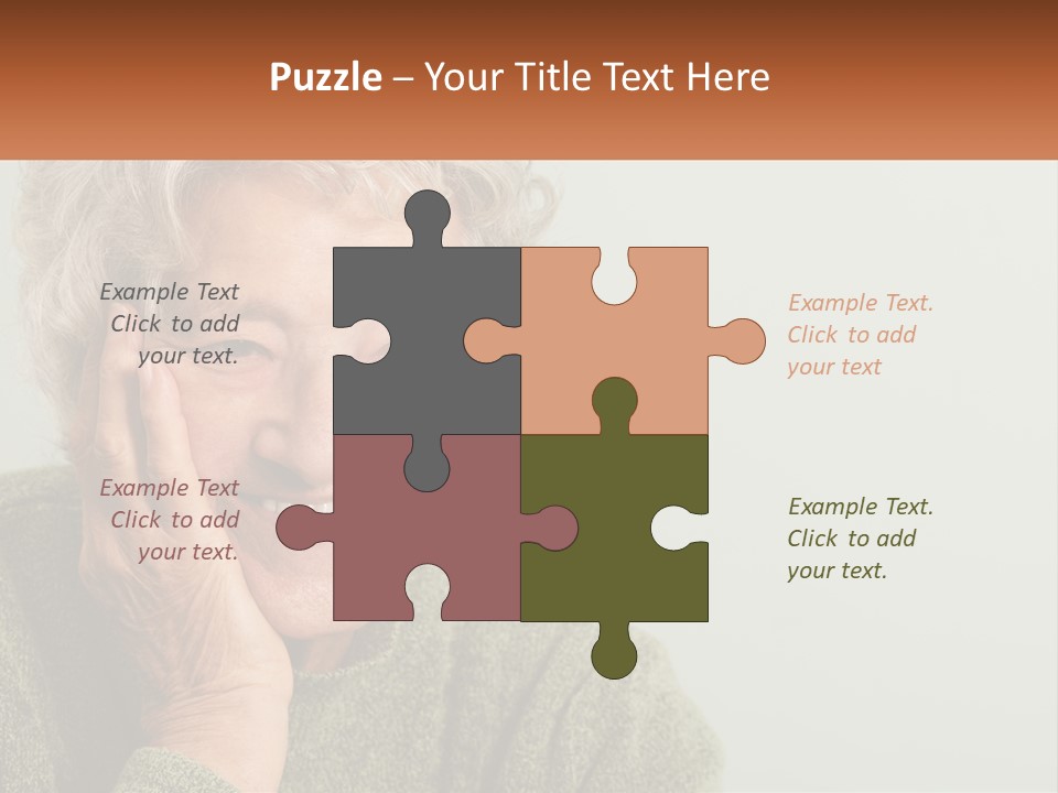 A Woman Smiling With Her Hands On Her Face PowerPoint Template