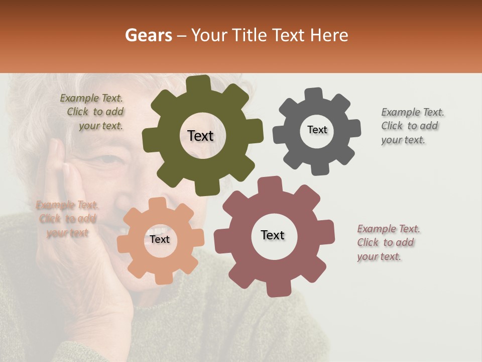 A Woman Smiling With Her Hands On Her Face PowerPoint Template