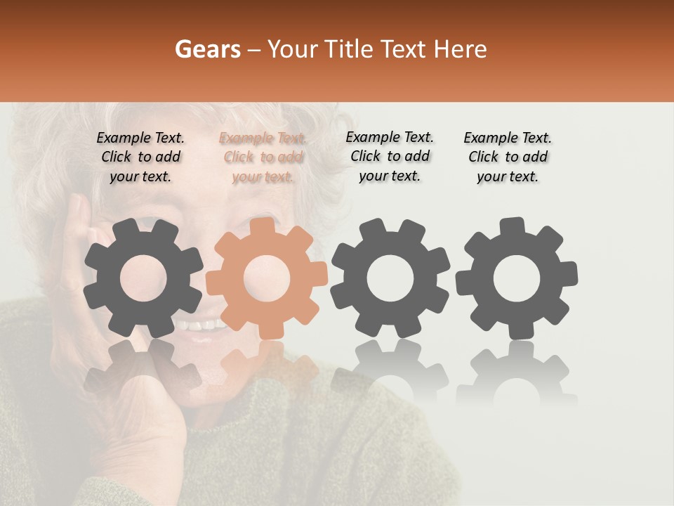 A Woman Smiling With Her Hands On Her Face PowerPoint Template