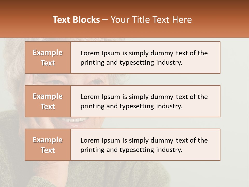 A Woman Smiling With Her Hands On Her Face PowerPoint Template
