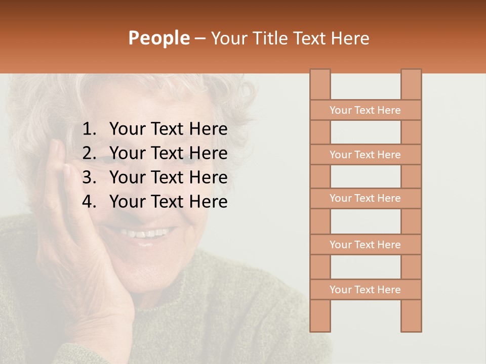 A Woman Smiling With Her Hands On Her Face PowerPoint Template
