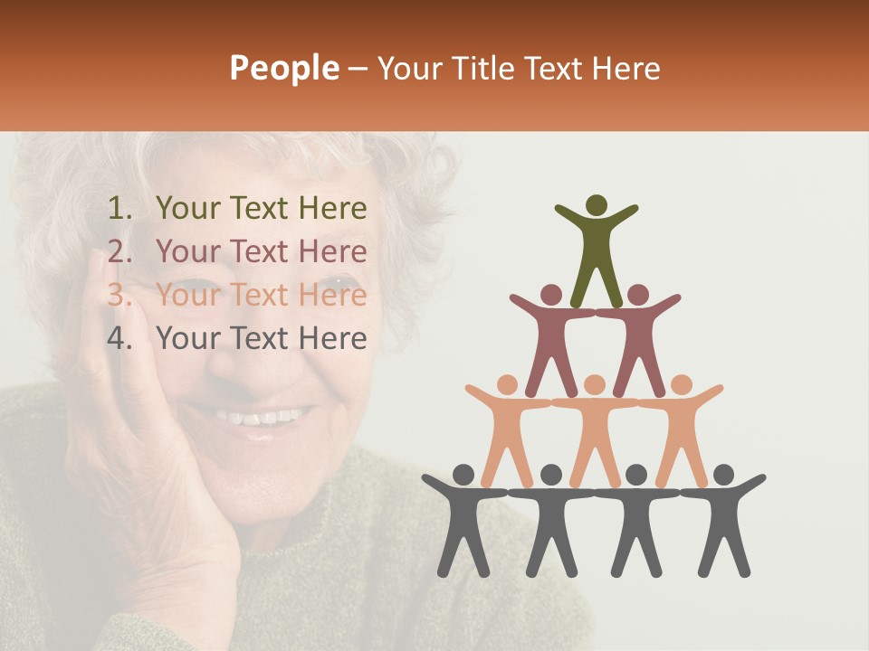 A Woman Smiling With Her Hands On Her Face PowerPoint Template