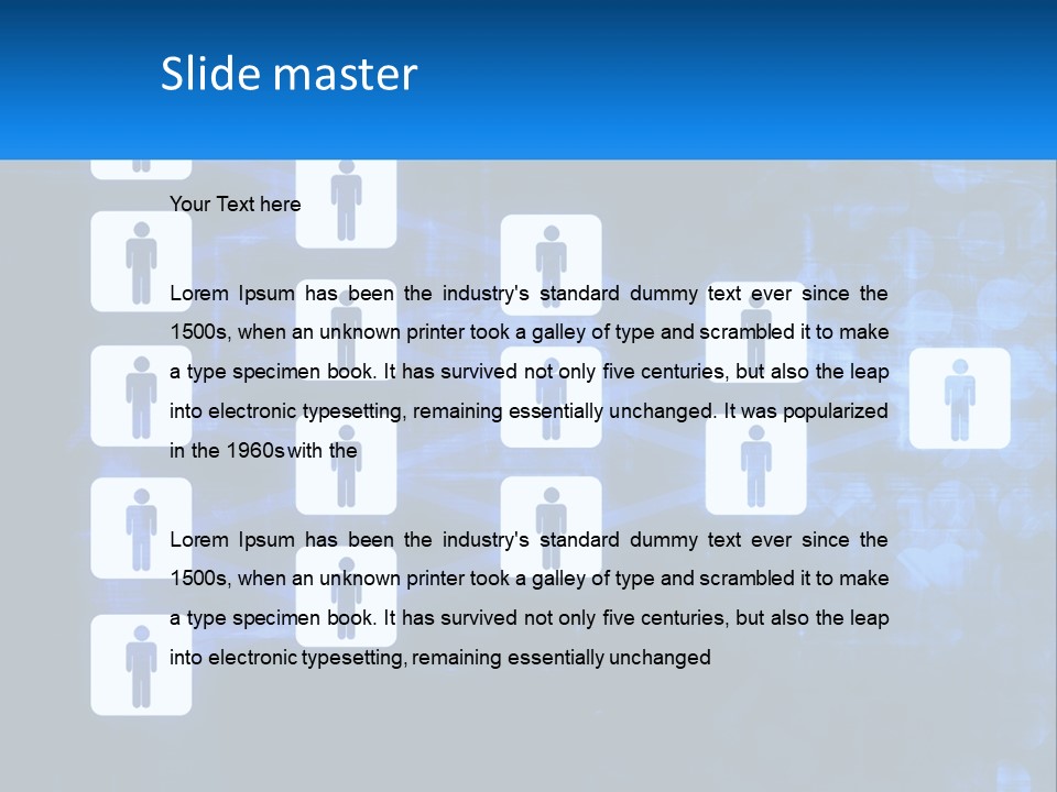 A Group Of People Standing In Front Of A Blue Background PowerPoint Template