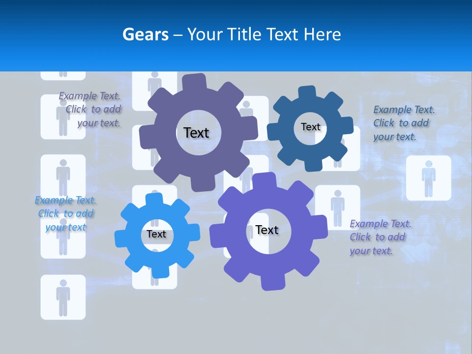 A Group Of People Standing In Front Of A Blue Background PowerPoint Template