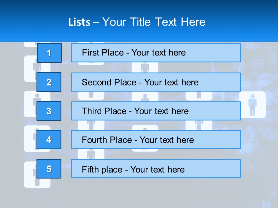 A Group Of People Standing In Front Of A Blue Background PowerPoint Template