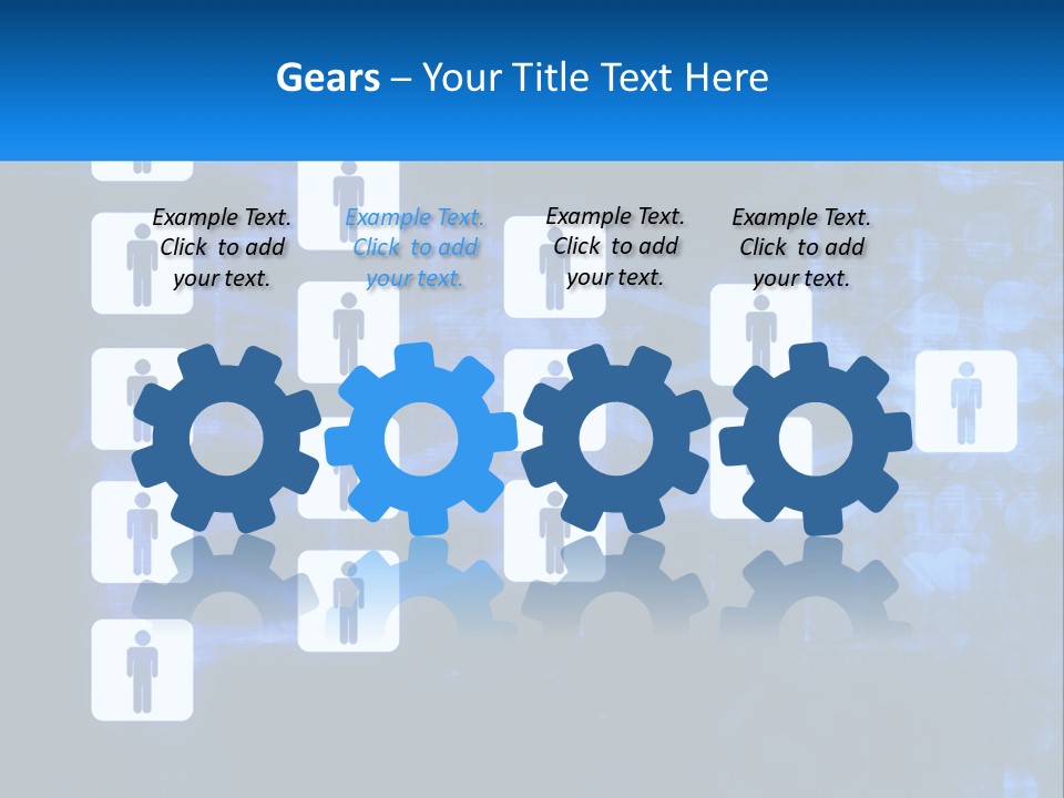 A Group Of People Standing In Front Of A Blue Background PowerPoint Template