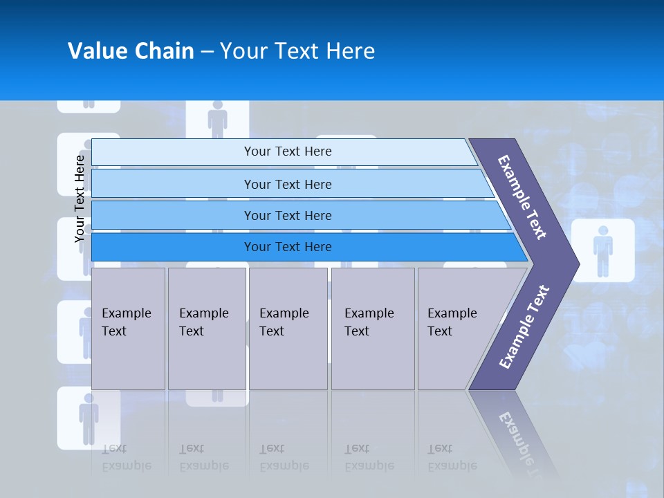 A Group Of People Standing In Front Of A Blue Background PowerPoint Template