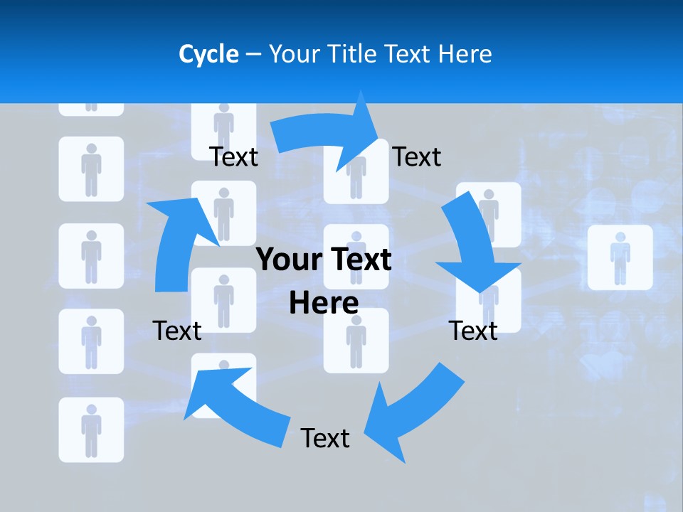 A Group Of People Standing In Front Of A Blue Background PowerPoint Template