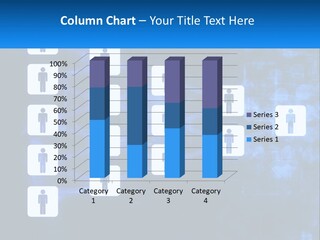 A Group Of People Standing In Front Of A Blue Background PowerPoint Template