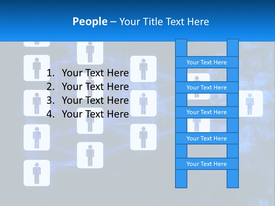 A Group Of People Standing In Front Of A Blue Background PowerPoint Template
