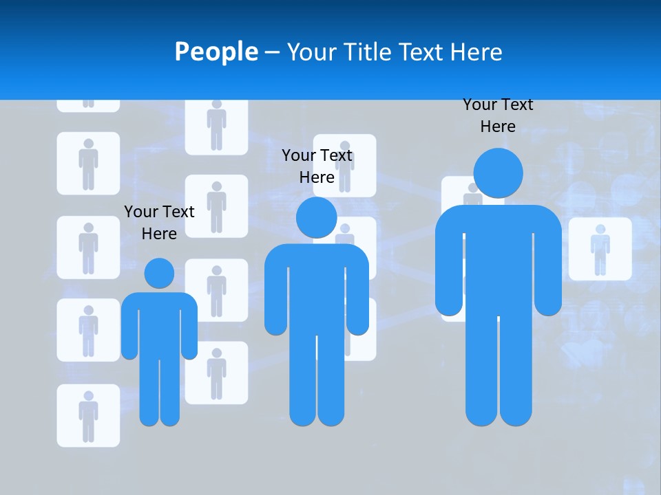A Group Of People Standing In Front Of A Blue Background PowerPoint Template
