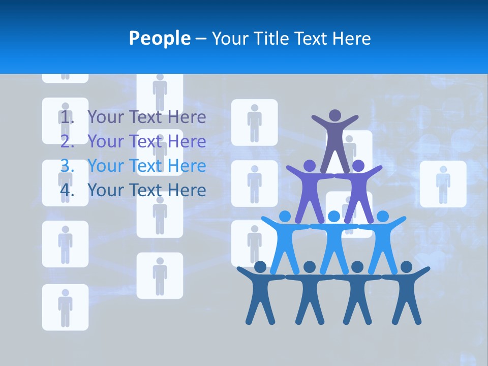 A Group Of People Standing In Front Of A Blue Background PowerPoint Template