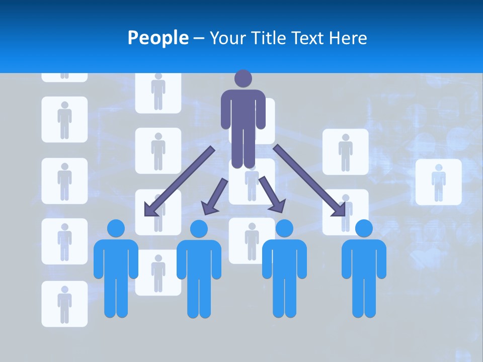 A Group Of People Standing In Front Of A Blue Background PowerPoint Template